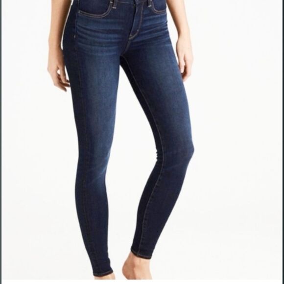 American Eagle Dark Wash Super Stretch Skinny Jeans - Size  12 Long - Picture 1 of 11